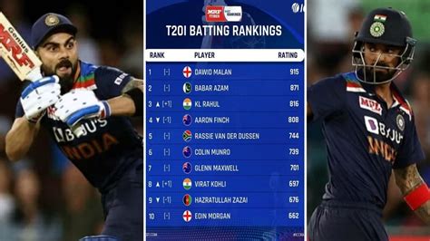 Icc T Rankings Virat Kohli Kl Rahul Jumps One Position After