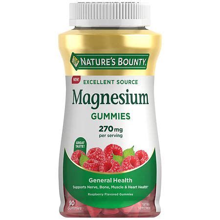 Nature S Bounty Magnesium 270 Mg Gummies Raspberry Walgreens