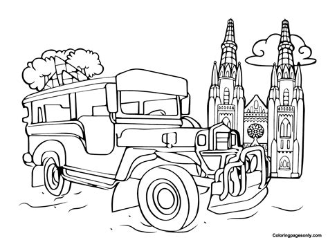 Jeepney Coloring Pages Coloringpagesonly