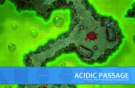 Acidic Passage D D Map For Roll20 And Tabletop Dice Grimorium