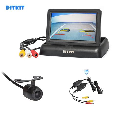 Diykit Monitor De Visi N Trasera Plegable Inal Mbrico Para Coche Kit