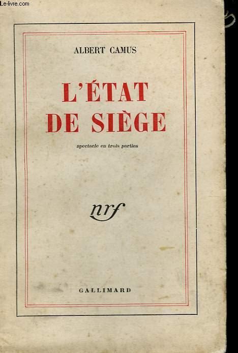 L Etat De Siege Par Camus Albert Bon Couverture Souple Le Livre