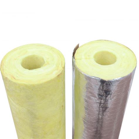 Lightweight Glass Wool Pipe Insulation With Reflective Outer Shield