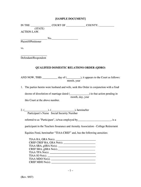 Printable Qdro S 2007 2024 Form Fill Out And Sign Printable Pdf