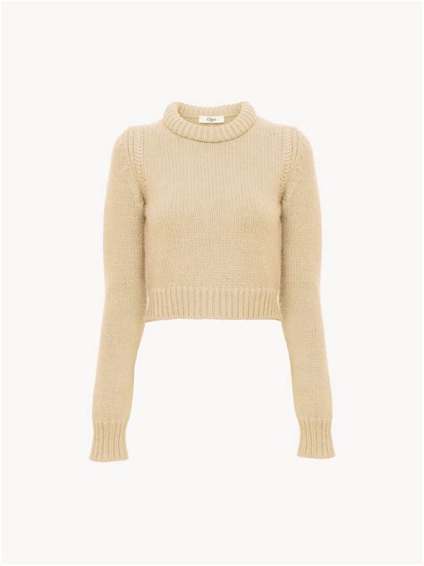 Chloé Cropped Sweater In Cashmere Blend Chloé US