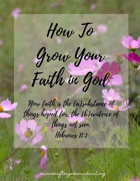 How To Grow Your Faith In God A Women After God S Own Heart