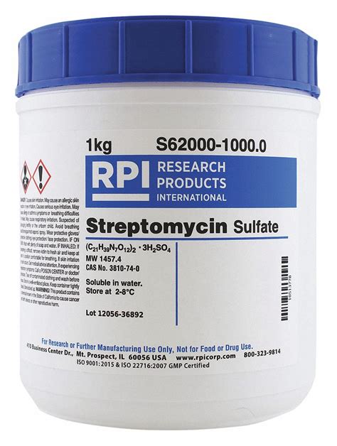 RPI Streptomycin Sulfate 1 Kg Container Size Powder 30UA71 S62000