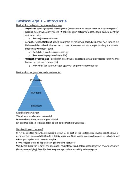 Basiscollege Kernthema S Van De Bestuurkunde Radboud Universiteit