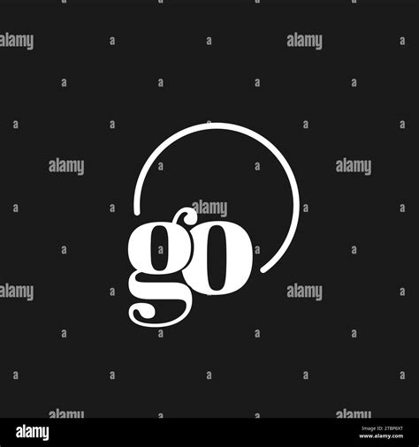 Go Logo Initials Monogram With Circular Lines Minimalist And Clean