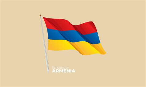 Armenia Bandera Ondulaci N A El Asta De Bandera Vector D