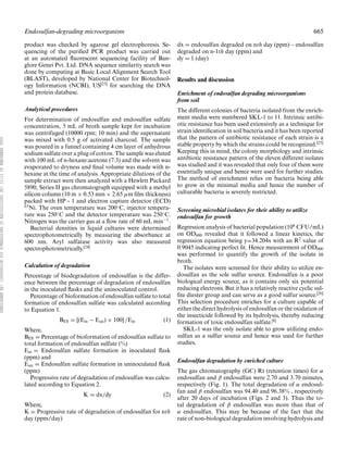 Endosulfan Does Not Bio Accumulate Due To Microbes In Soil Report PDF