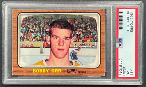 Topps Hockey Bobby Orr Rookie Card Bruins Rc Psa Mk Vg