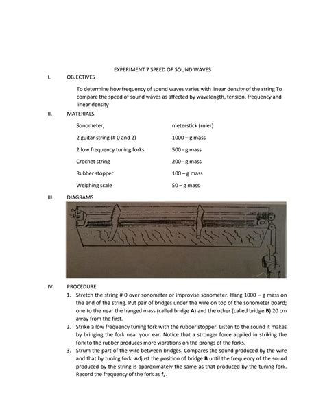 SOLUTION: Experiment speed of sound waves - Studypool