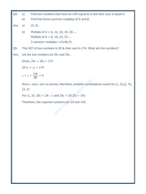 A2Zworksheets Worksheet Of Hcf And Lcm 01 LCM And HCM Maths