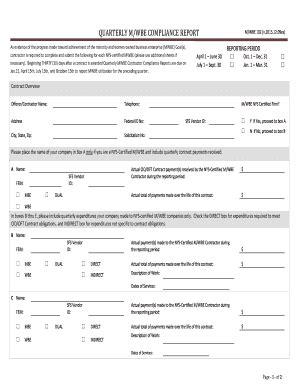 Fillable Online Quarterly M Wbe Compliance Report Its Ny Gov Fax