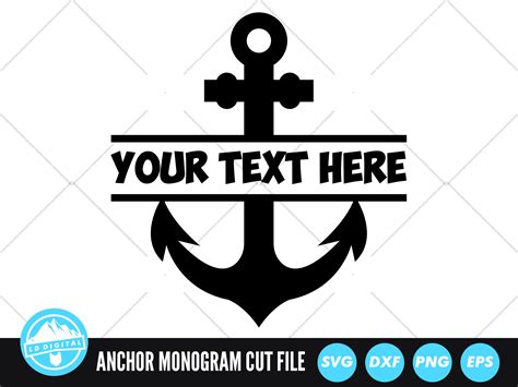 Anchor Split Name Frame Svg Files Anchor Monogram Cut Files By Ld Digital Thehungryjpeg