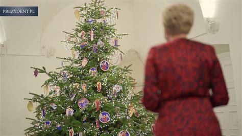 Ubieranie choinki w Sieni Wielkiej Pałac Prezydencki w Warszawie