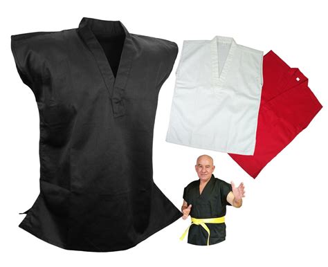 Martial Arts Uniform Sleeveless Gi Top For Karate Taekwondo Black