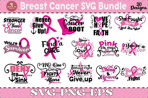 Breast Cancer Svg Bundle Cancer Svg Cancer Awareness