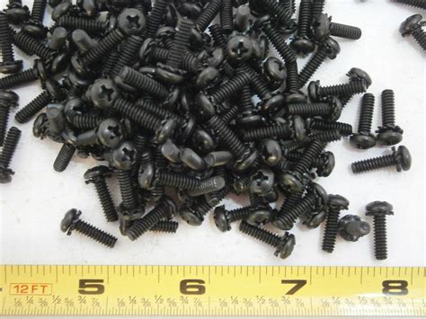 Machine Screw 632 X 12 Phillips Pan Head Sems Ext Steel Black Lot Of 50 893 Ebay