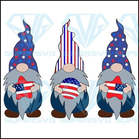 4th Of July Gnomes Patriotic Clipart Sublimation Designs Download