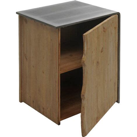 Mesa Auxiliar HHG 598 Mesita De Noche Con Cajones Madera Maciza