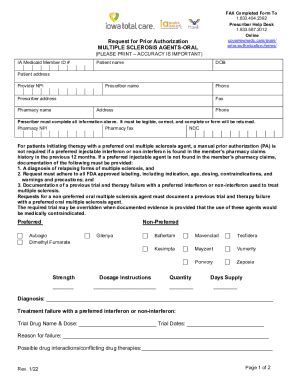 Fillable Online Itc Pa Multiple Sclerosis Agents Oral Request For