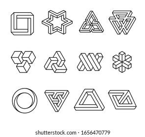 Impossible Shapes Optical Illusion Objects Vector Stock Vector (Royalty ...