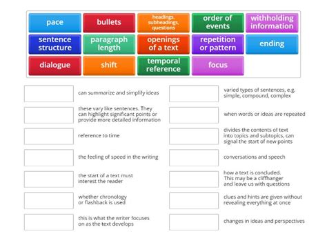 Structural Devices English Language - Match up