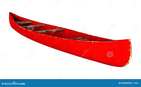 3d Rendering Red Canoe On White Stock Illustration Illustration Of