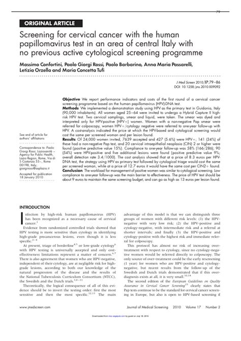 Screening for cervical cancer with the human papillomavirus test in an