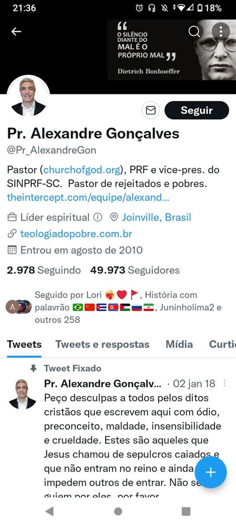 Terena Senju On Twitter Pasmem Fui Olhar O Perfil Do Pastor Que