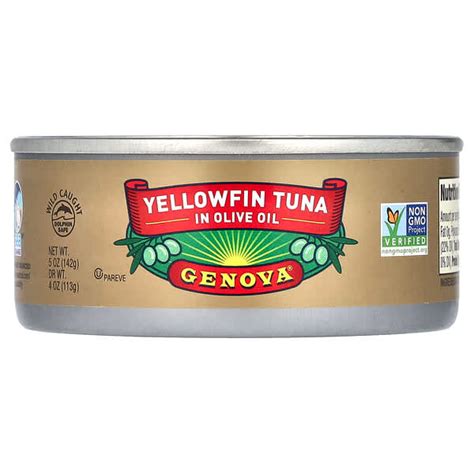 Genova Yellowfin Tuna In Olive Oil 5 Oz 142 G