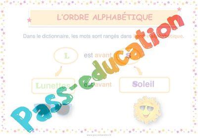 Ordre alphabétique Cycle 2 Affiche de classe PDF à imprimer par