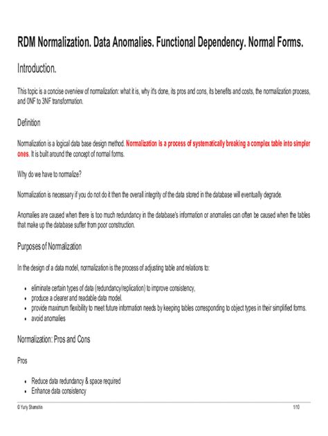 Fillable Online Ls 07en Rdm Normalization Data Anomalies Functional