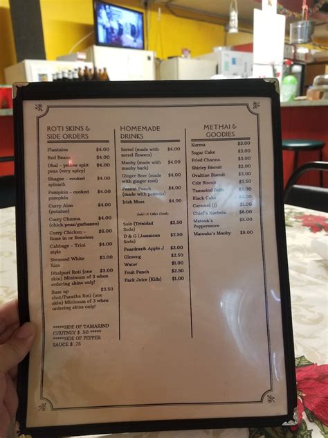 Shandra’s Roti Shop: Menu and Dining Information 1