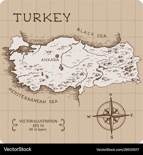 Map turkey Royalty Free Vector Image - VectorStock