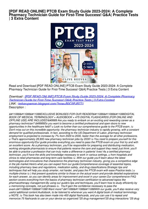 Pdf Read Online Ptcb Exam Study Guide A Complete Pharmacy