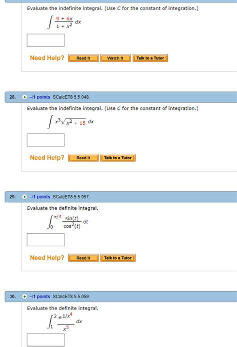 Solved Evaluate The Indefinite Integral Use C For The Chegg