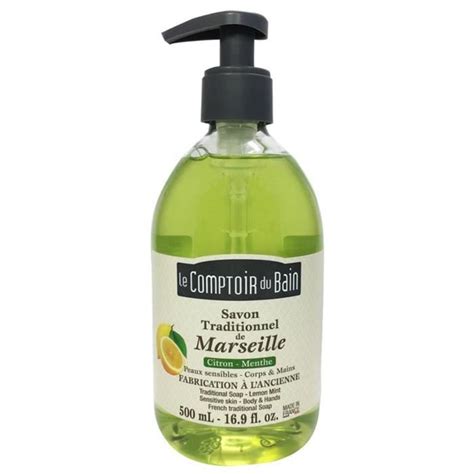 Le Comptoir Du Bain Savon De Marseille Liquide Citron Menthe Ml