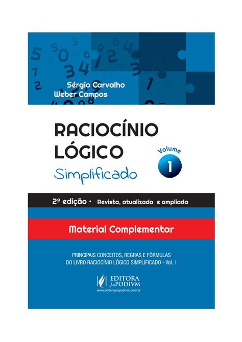 PDF RACIOCÍNIO LÓGICO V o um Simplificado 1 RACIOCÍNIO LÓGICO l e