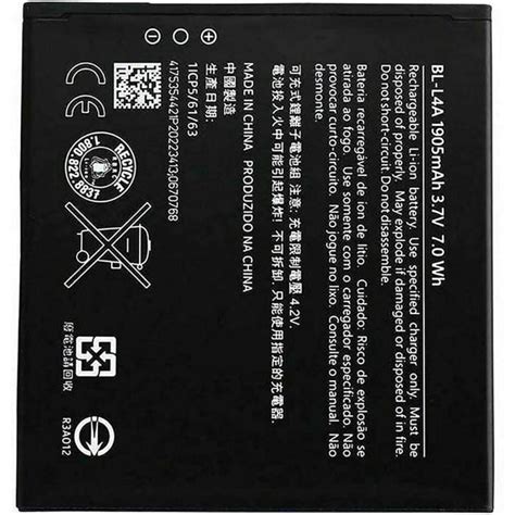 Batterie Compatible Avec Nokia Lumia Bl L A Bl L A Haute