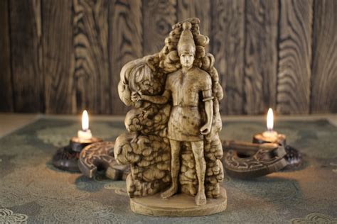 Baal Wooden God Statue Demon Wood Sculpture Storm God Etsy