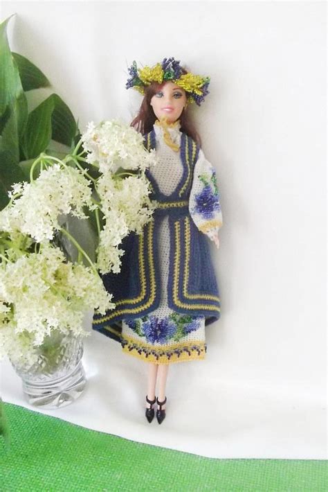 Barbie Clothes Ukrainian Doll Collectible Doll Crochet Barbie Clothes