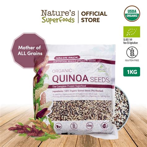 Nature S Superfoods Organic Tricolor Quinoa Seeds Kg Whole Grain L