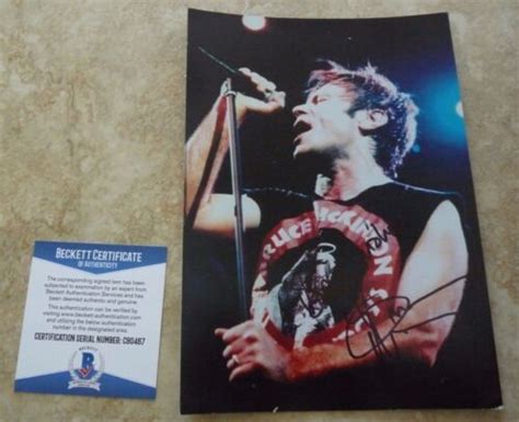 Bruce Dickinson Iron Maiden Signed Autograph X Photo Beckett