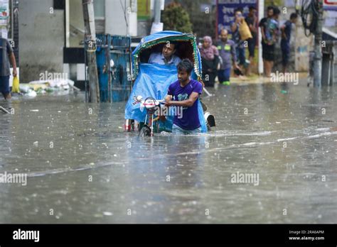 Dhaka Bangladesh St July Vehicles Make Their Way Through A