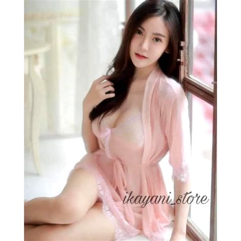 Jual IKAYANI STORE Kimono Set Lingerie Sexy Hot Menggoda Lace