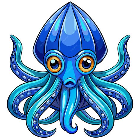 Full body the terrifying blue ring squid high detail white background