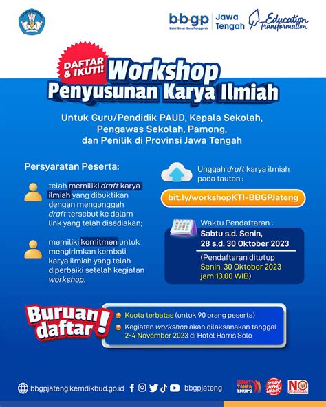 Workshop Penulisan Karya Ilmiah Bbgp Provinsi Jawa Tengah Bbgp